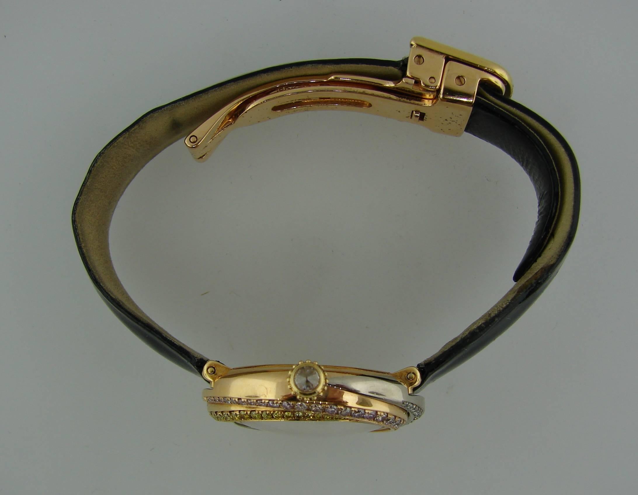 Cartier Lady's Three Color Gold Diamond Trinity Quartz Wristwatch  1