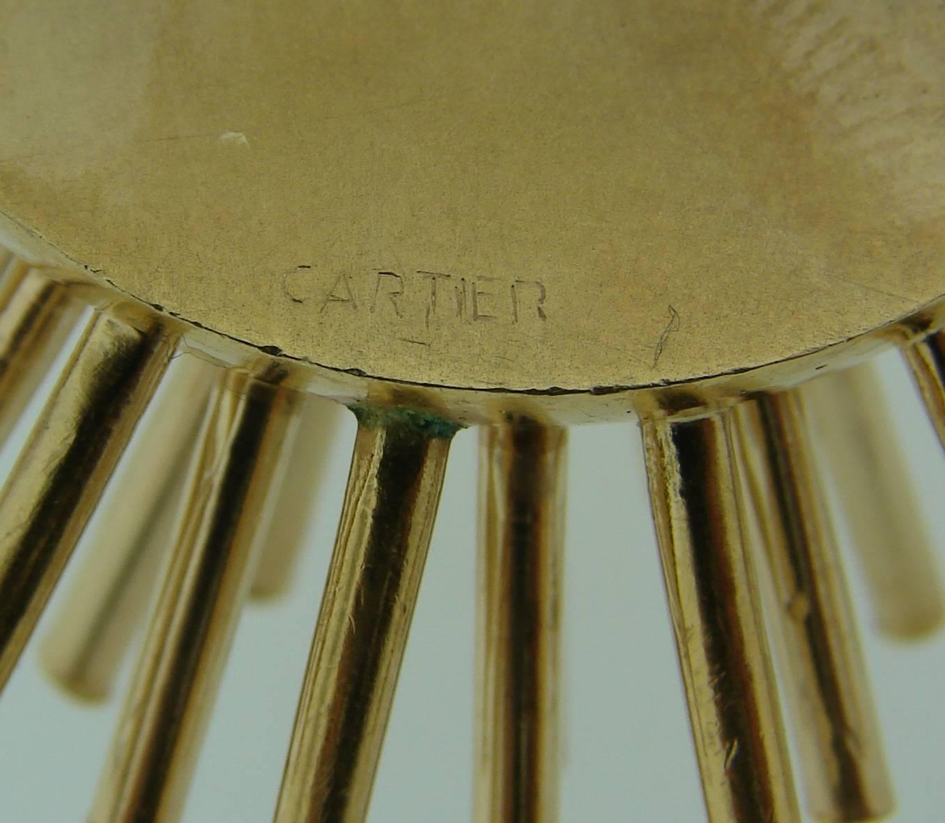 1950s Cartier Diamond Gold Sputnik Clip Pin Brooch 1