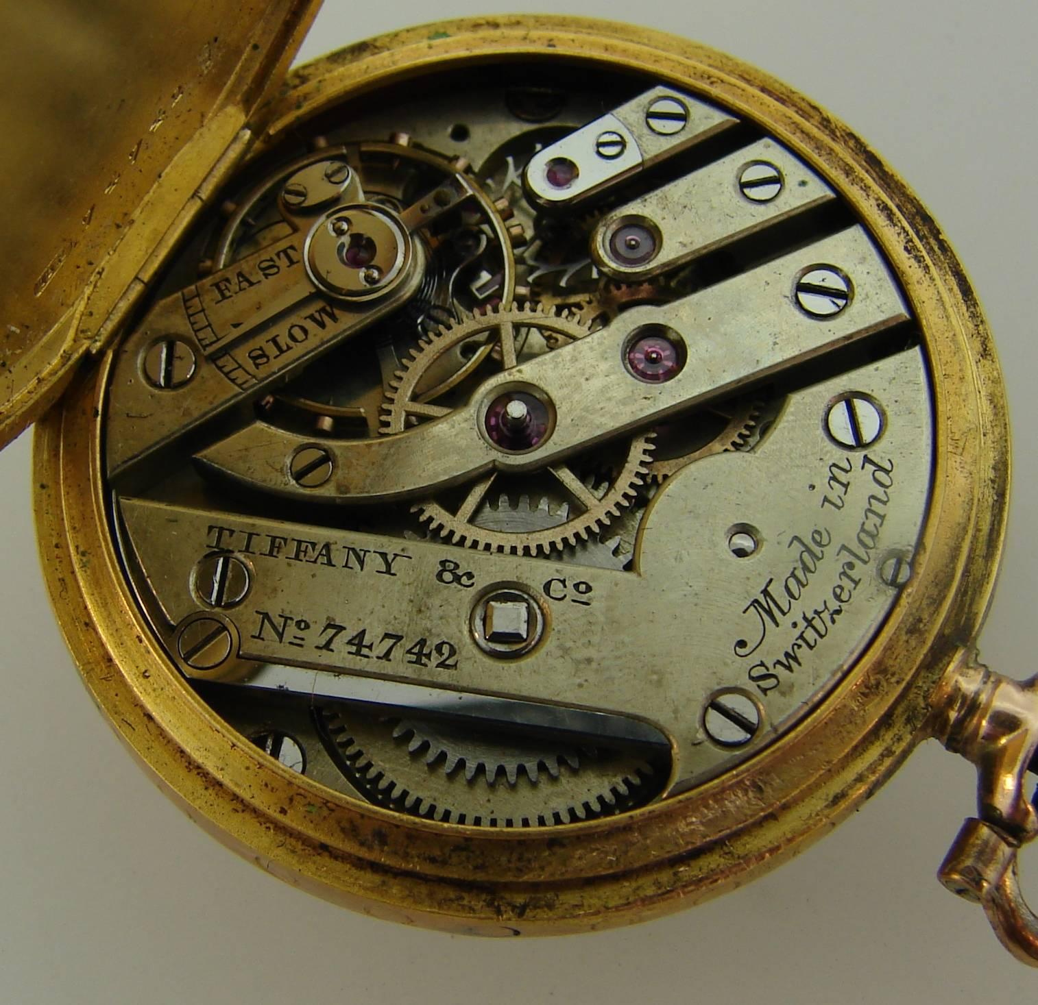1890s Tiffany & Co. Gold Lapel Watch 2