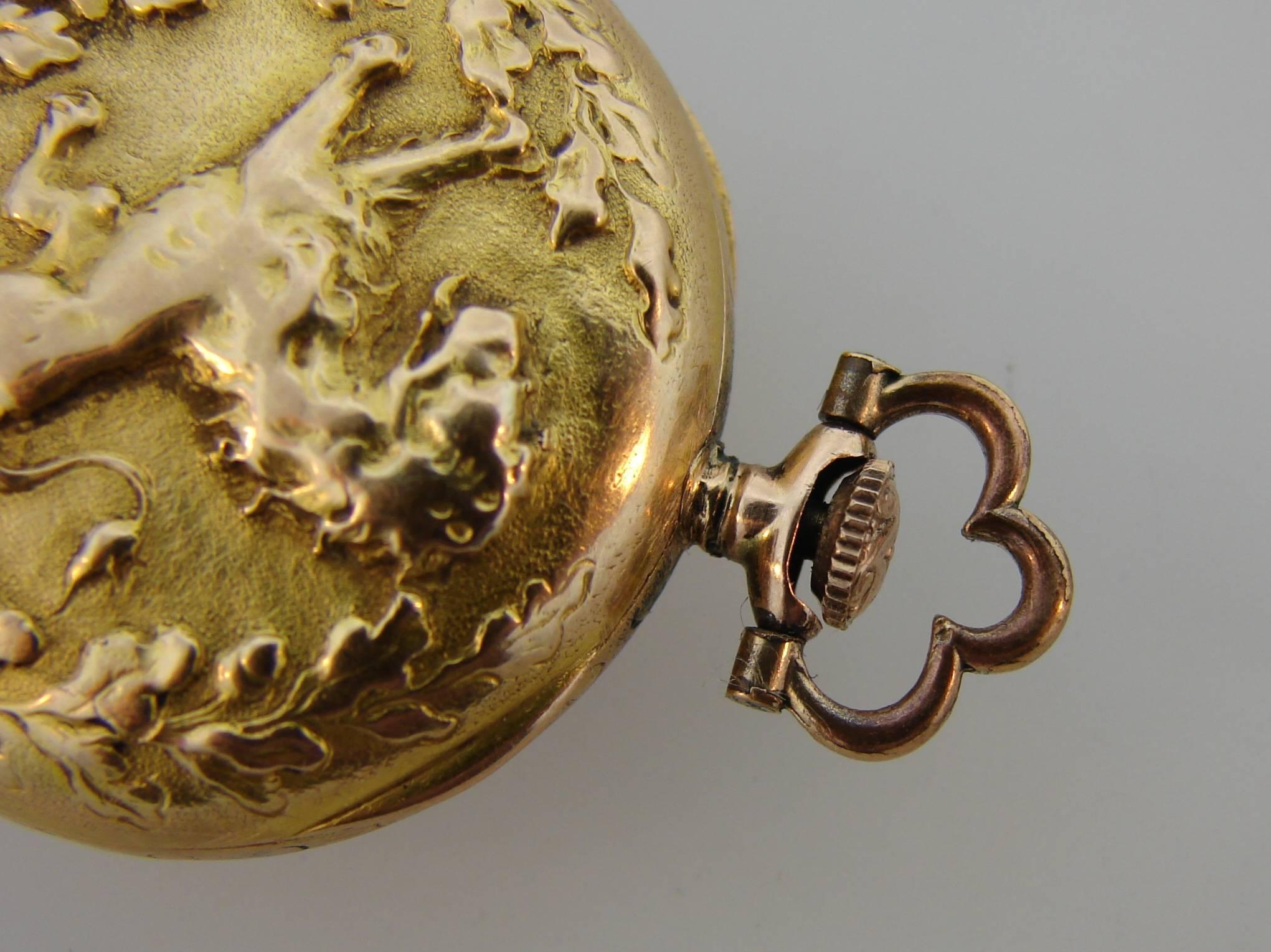 1890s Tiffany & Co. Gold Lapel Watch 1
