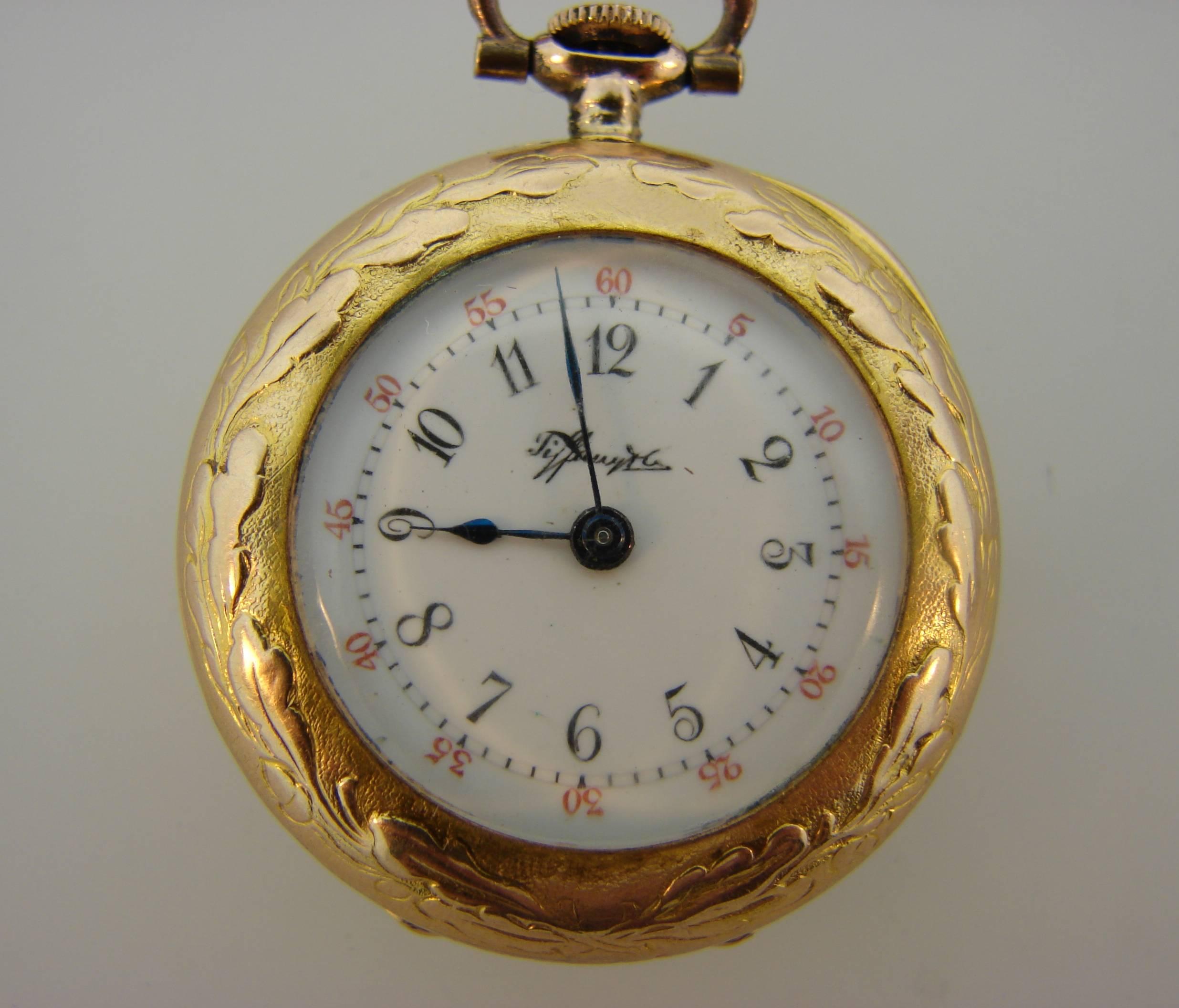 Women's or Men's 1890s Tiffany & Co. Gold Lapel Watch