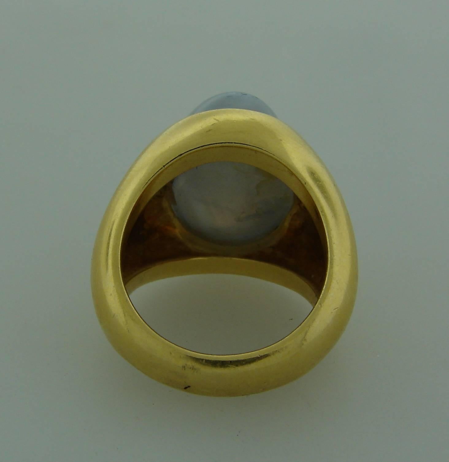 1970s Andrew Clunn Star Sapphire Diamond Gold Ring 2