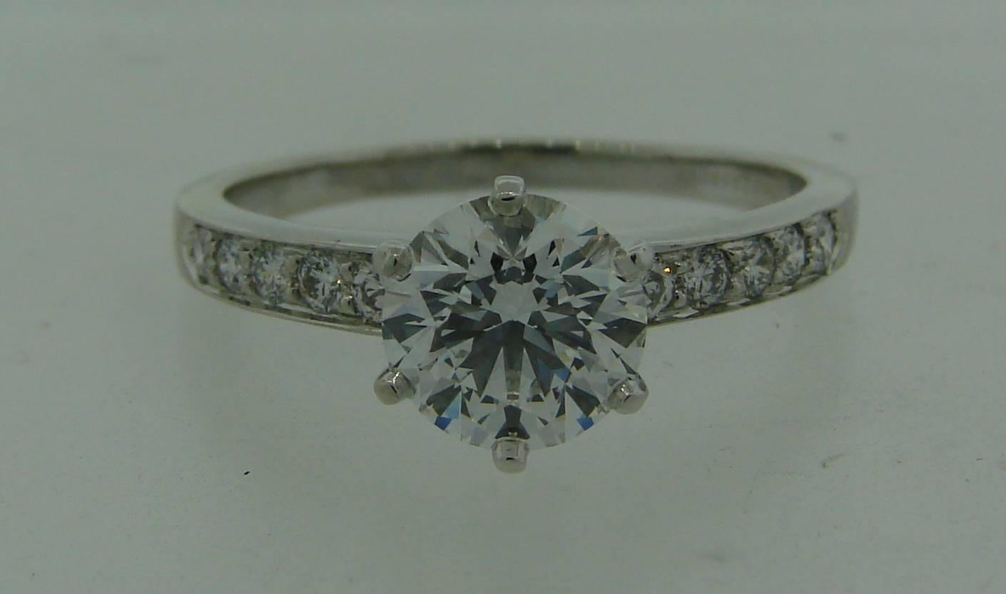 Tiffany & Co. 1.50 Carat Diamond Platinum Ring In Excellent Condition In Beverly Hills, CA