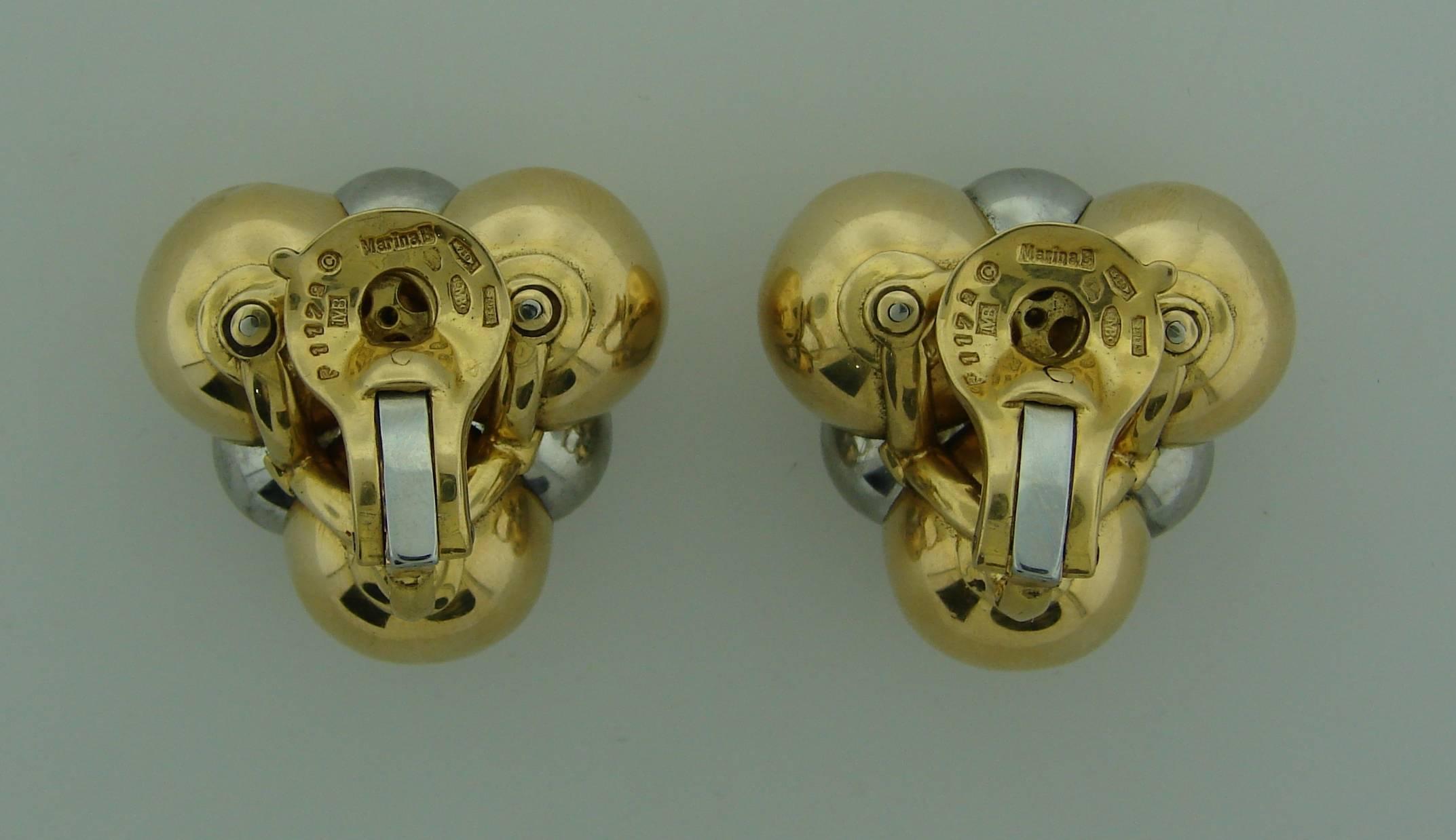 Boucles d'oreilles Marina B en or des années 1980 Pour femmes en vente