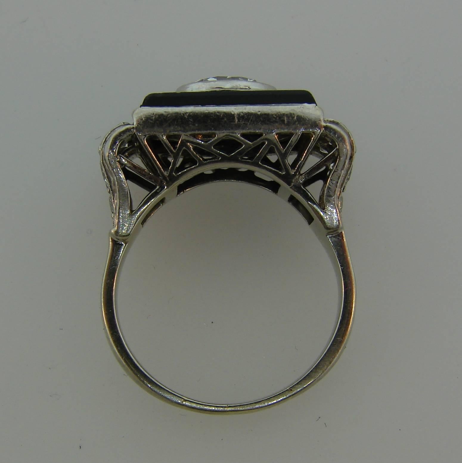 1930s Art Deco Diamond Platinum Gold French Ring 4