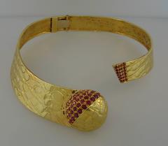 1970s Gucci Ruby Gold Necklace