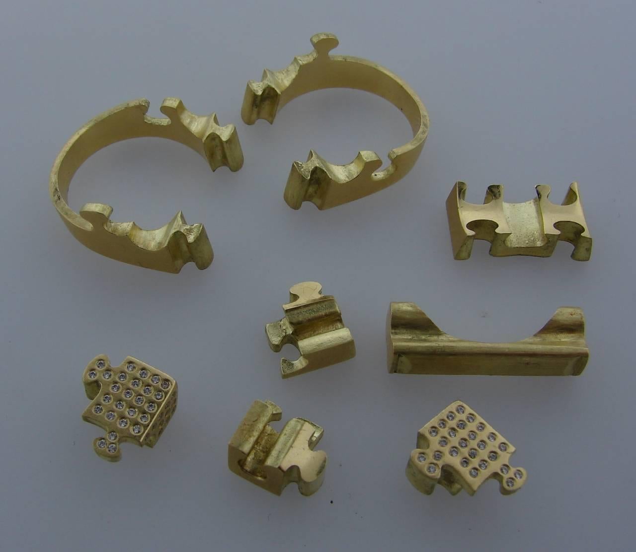  Antonio Bernardo Diamond Gold Puzzle Ring  3
