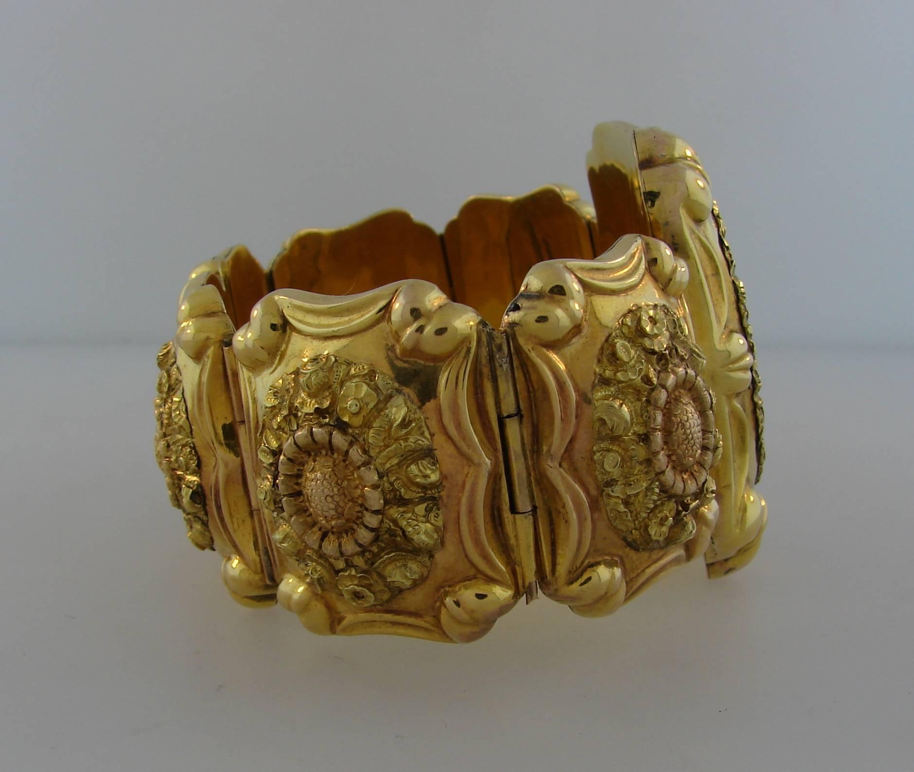 French Victorian Enamel Gold Bracelet  2