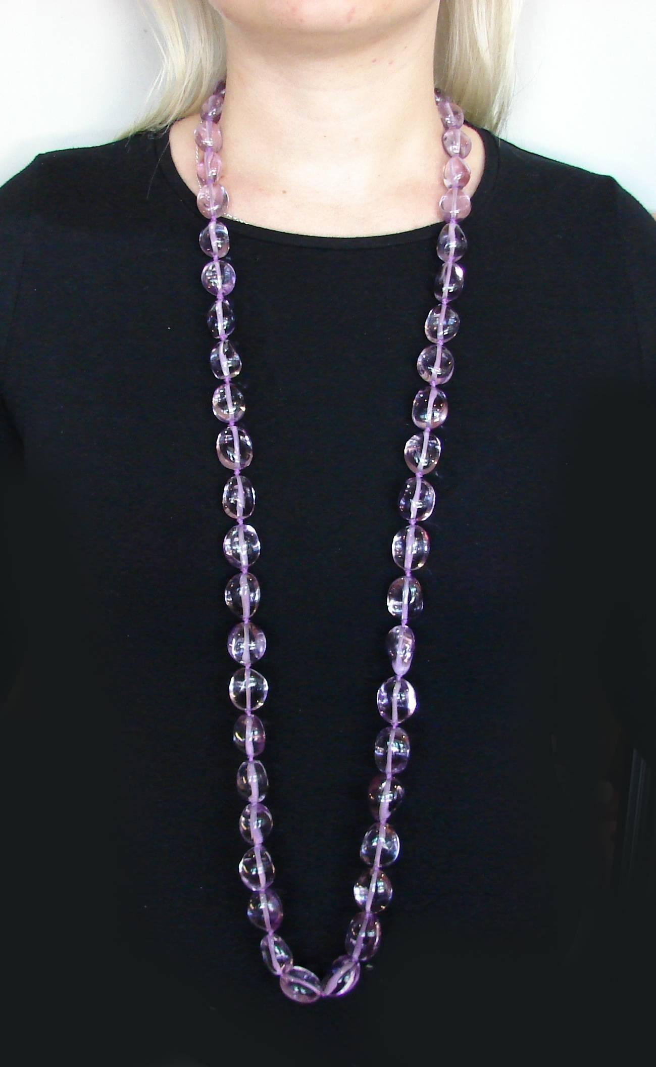 Verdura Amethyst Bead Strand Necklace with Gold Clasp 2