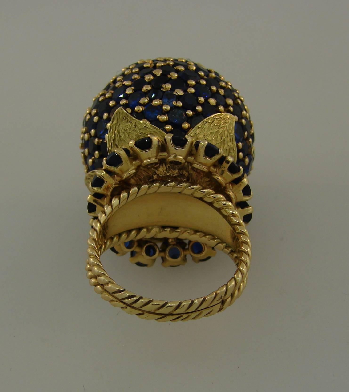 Women's 1970s Sapphire Gold Ring
