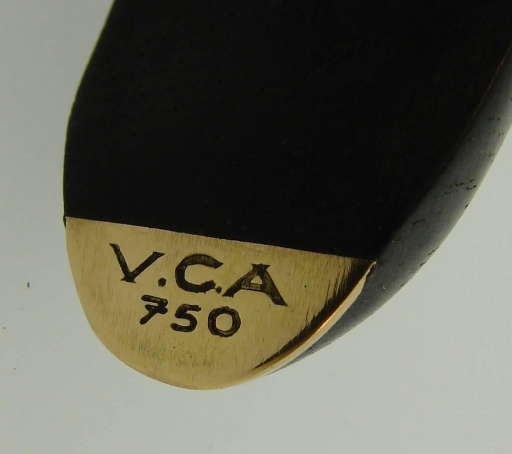 1980s Pair VAN CLEEF & ARPELS VCA Wood Gold Bangle Bracelet  4