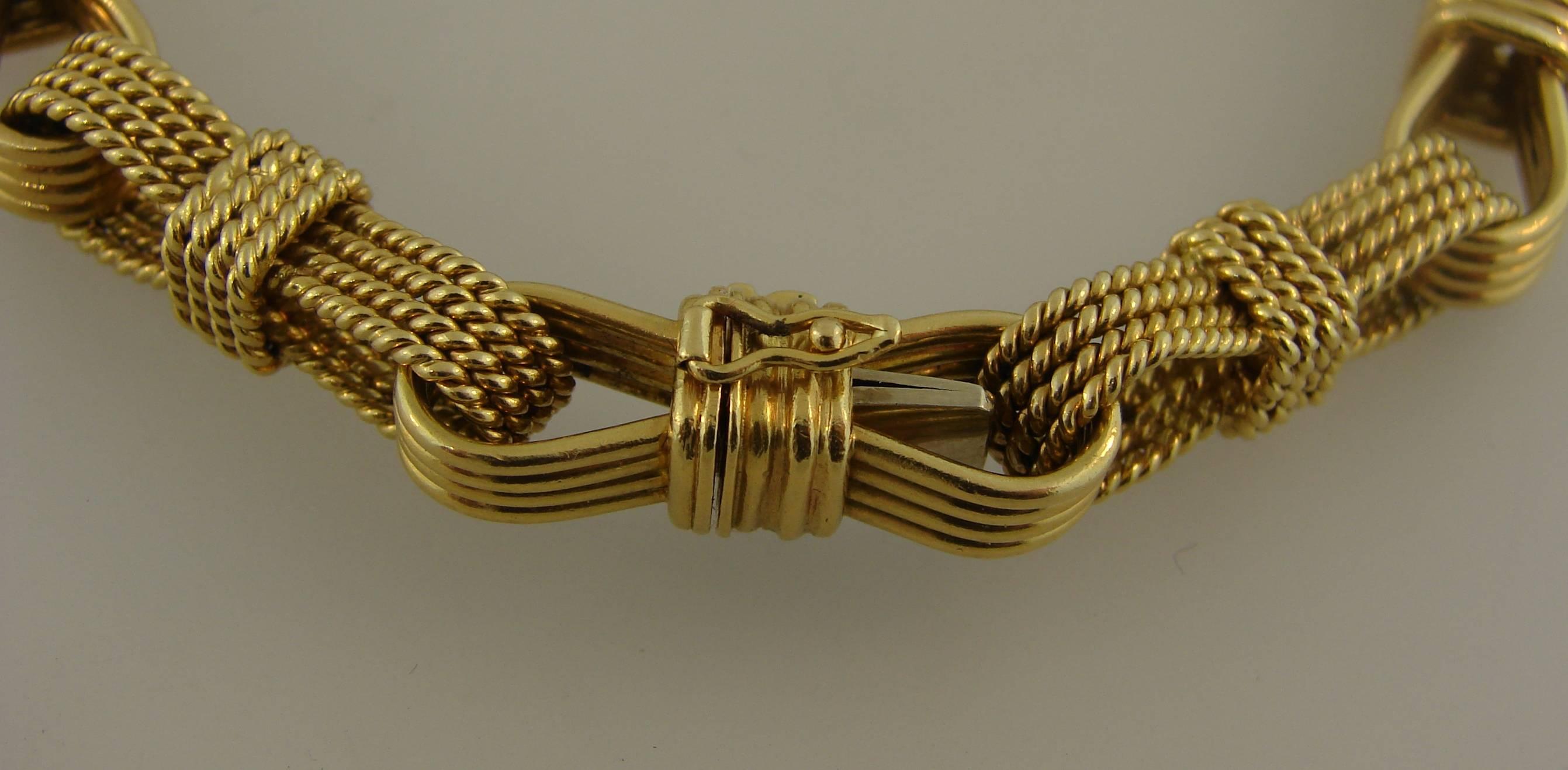 1970s Bulgari Bvlgari Gold Bow Link Bracelet 2