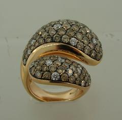 De Grisogono Diamond Rose Gold Stylized Snake Ring