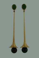 Antonio Pineda Jade Yellow Gold Dangle Earrings