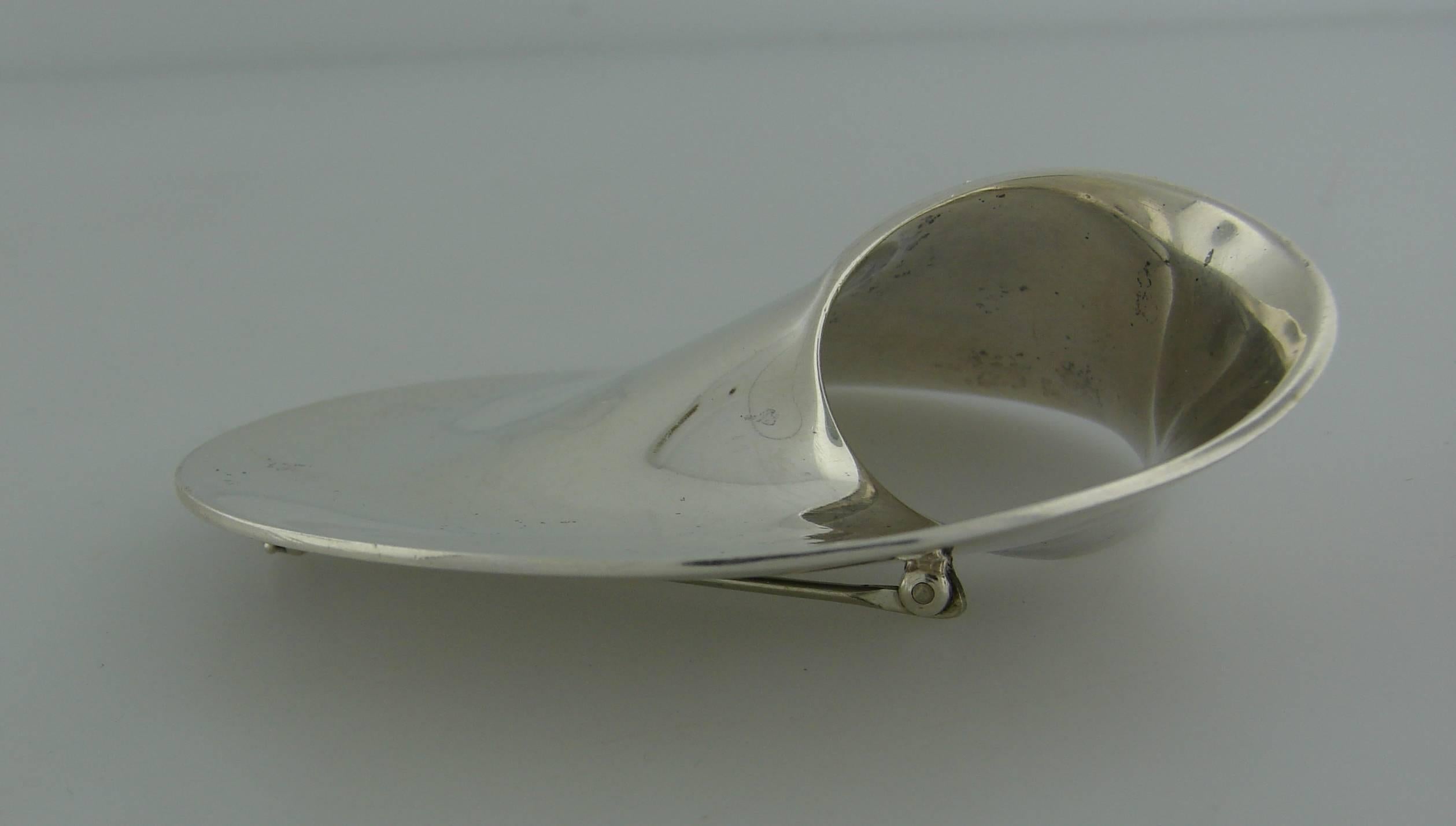 Women's or Men's Georg Jensen Mobius Sterling Silver Pin Brooch Clip