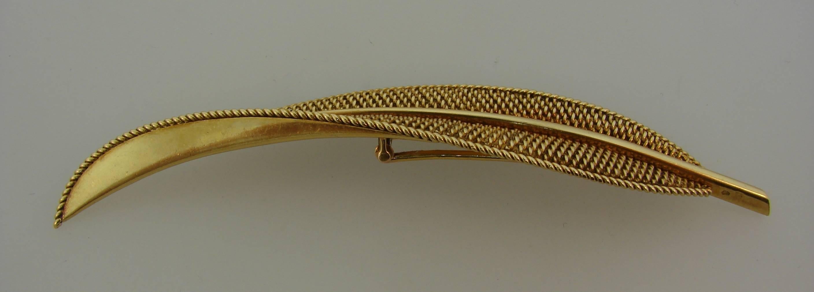 Sterle Paris Gold Leaf Pin Brooch Clip For Sale 2