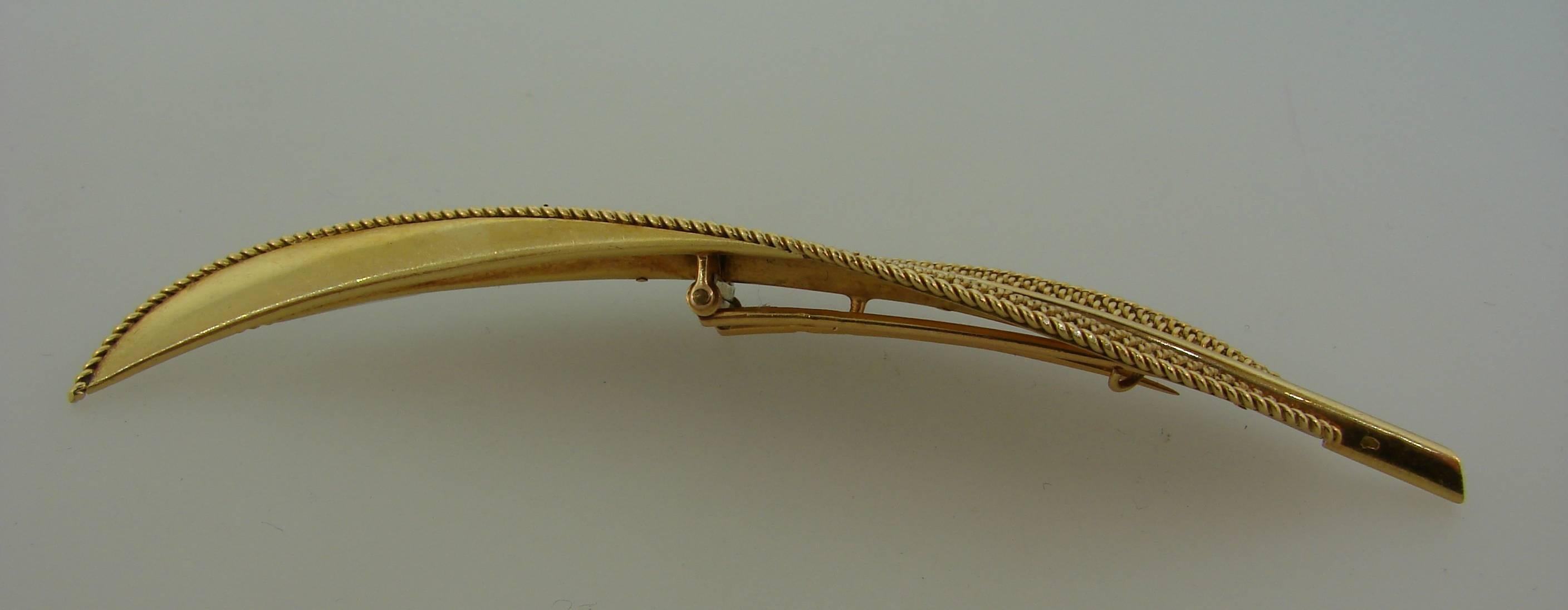 Sterle Paris Gold Leaf Pin Brooch Clip For Sale 3