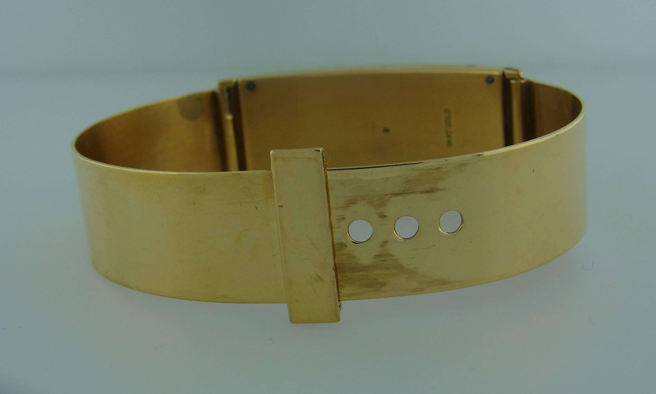 Gucci Ladies Yellow Gold Bracelet Wristwatch 1970s Manual Wind  In Excellent Condition In Beverly Hills, CA
