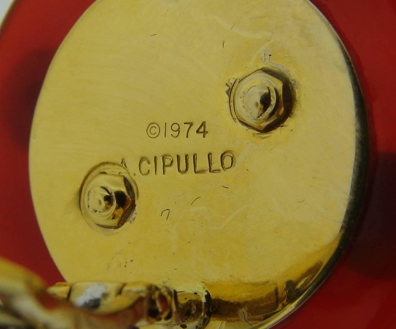 Cartier Aldo Cipullo Carnelian Chrysophrase Yellow Gold Earrings 4