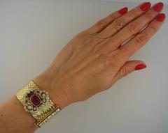 Van Cleef & Arpels Ludo Armband Rubin Diamant Emaille Gelbgold Schnalle Retro