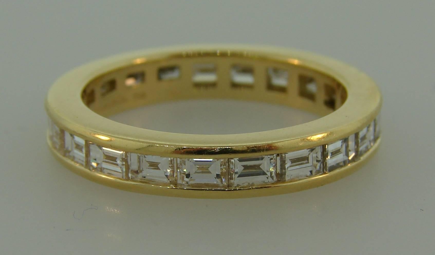 Baguette Cut Tiffany & Co. Diamond Yellow Gold Eternity Band Ring