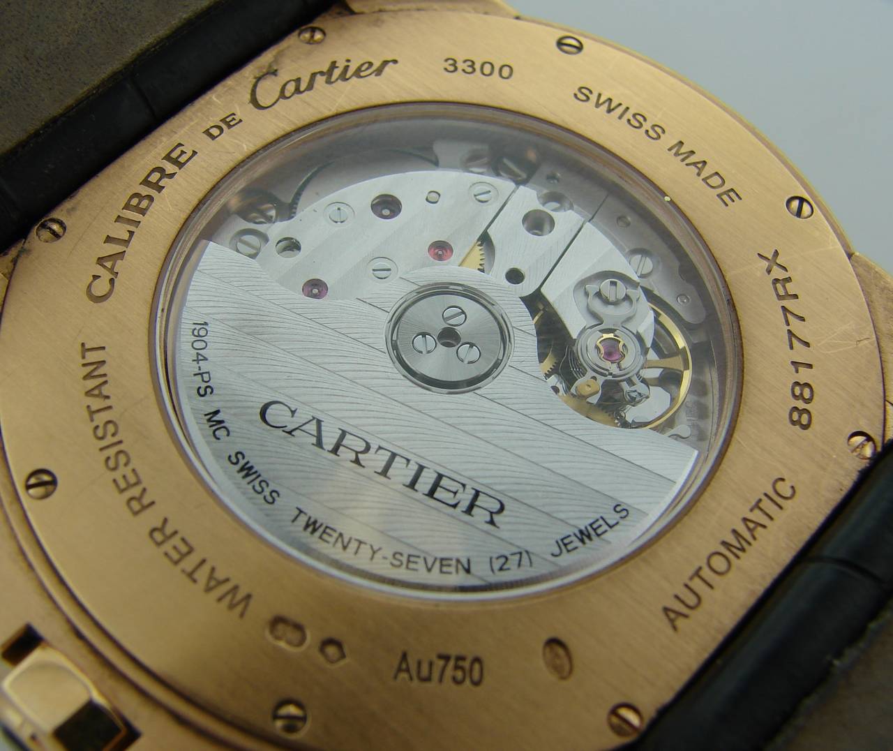 Calibre De Cartier Rose Gold Automatic Wristwatch Ref 88177RX In Excellent Condition In Beverly Hills, CA