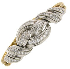 Cartier Diamond Gold Bracelet, 1950s