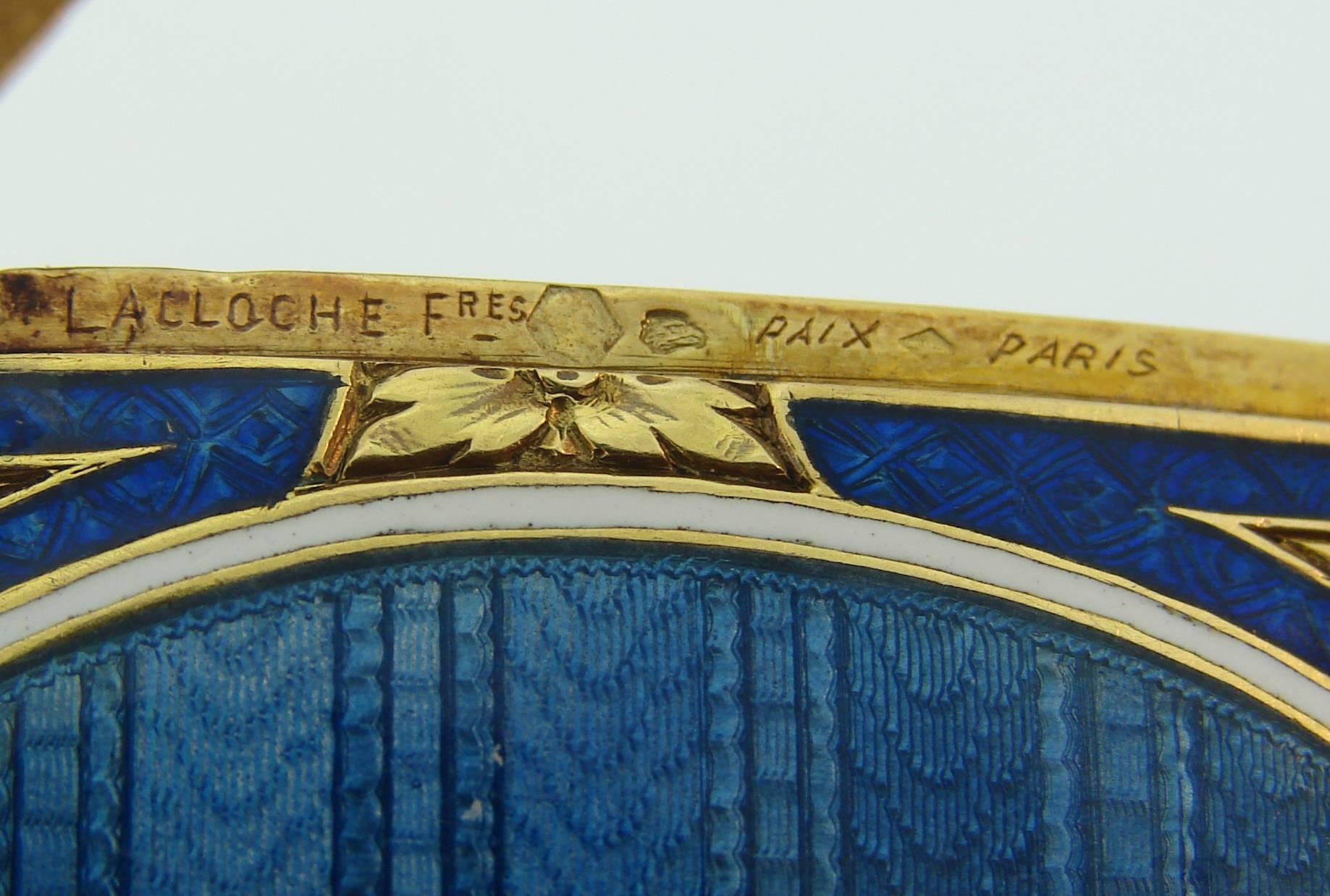 Lacloche Freres Enamel Yellow Gold Pedant with Secret Compartment 2