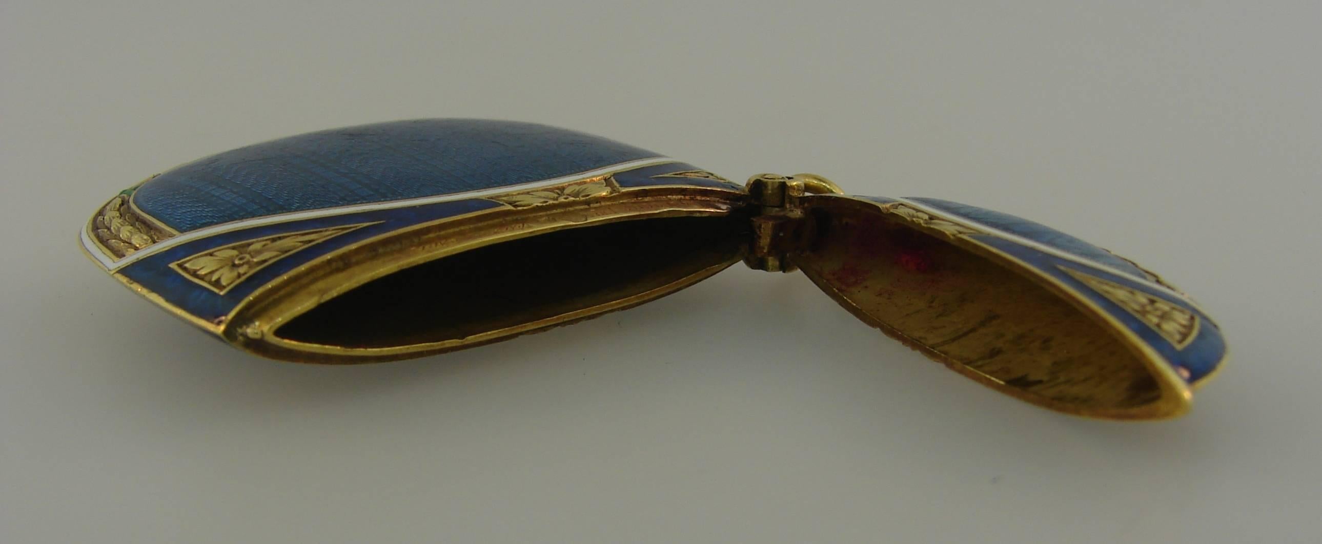 Lacloche Freres Enamel Yellow Gold Pedant with Secret Compartment 1