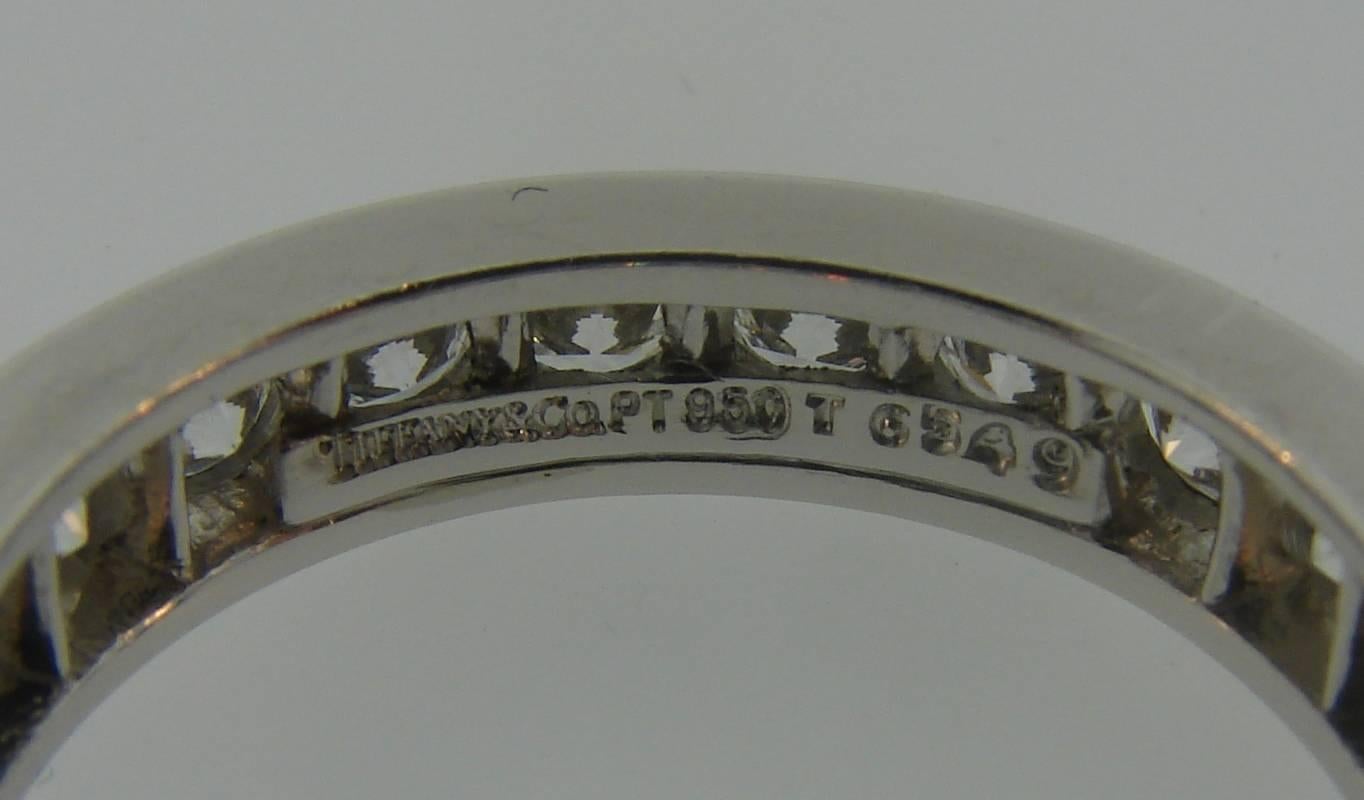 Women's or Men's Tiffany & Co. Diamond Platinum Eternity Band Ring Size 8