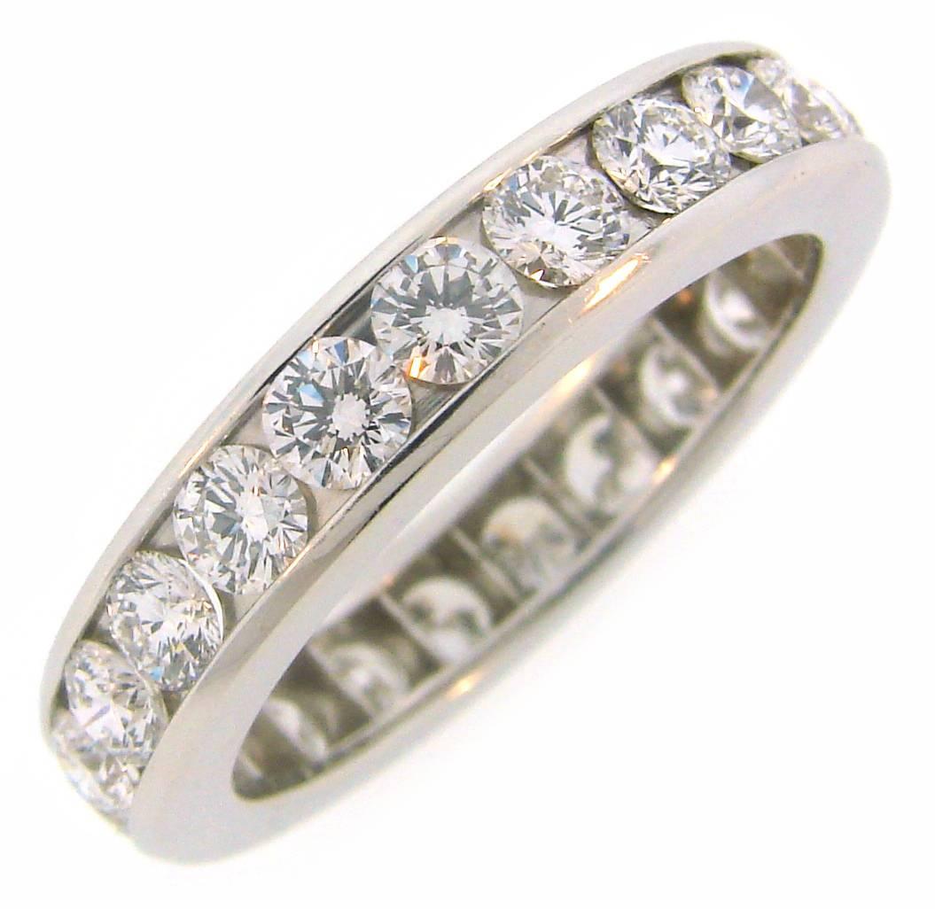 Tiffany & Co. Diamond Platinum Eternity Band Ring Size 8
