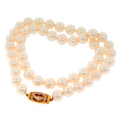 Cartier Akoya Pearl Diamond & Yellow Gold Strand Necklace