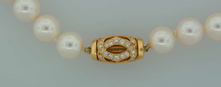 Cartier Akoya Pearl Diamond & Yellow Gold Strand Necklace 4