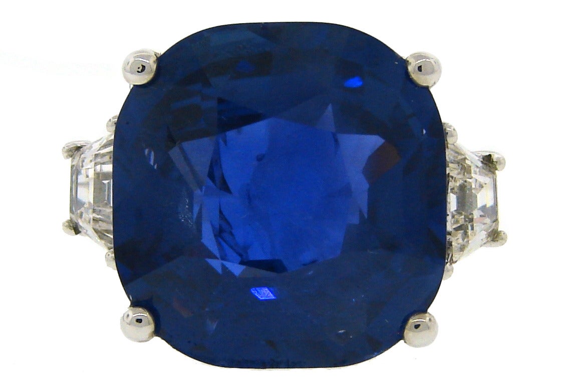 19.02 Carat Ceylon Natural No Heat Certified Sapphire Diamond Ring For ...