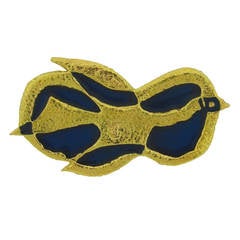 Georges Braque Enamel Gold Antiboree Pin Brooch