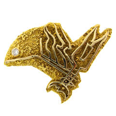 Georges Braque Diamond Gold Pyroeis Pin Brooch