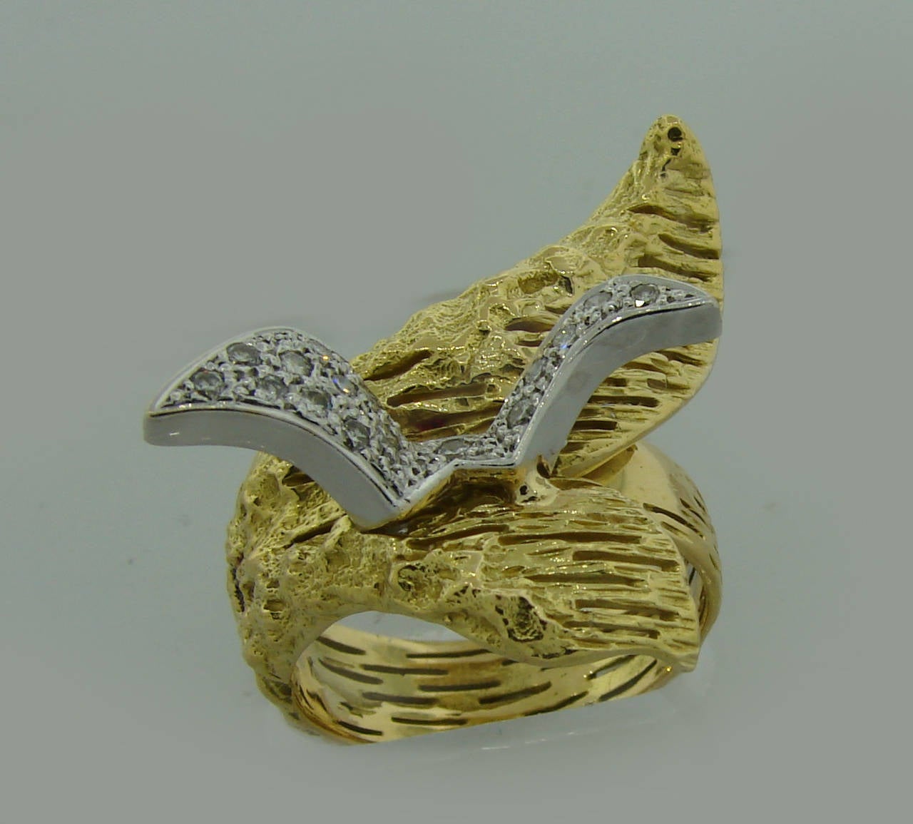 Unique collectable ring created in 1963 by the famous French artist, painter and sculptor Georges Braque. The ring is called DIONE and described on page 68 of the book "Les Metamorphoses de Braque" by Heger de Loewenfeld and Raphael de