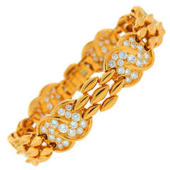 VAN CLEEF & ARPELS Diamond Yellow Gold Bracelet 9