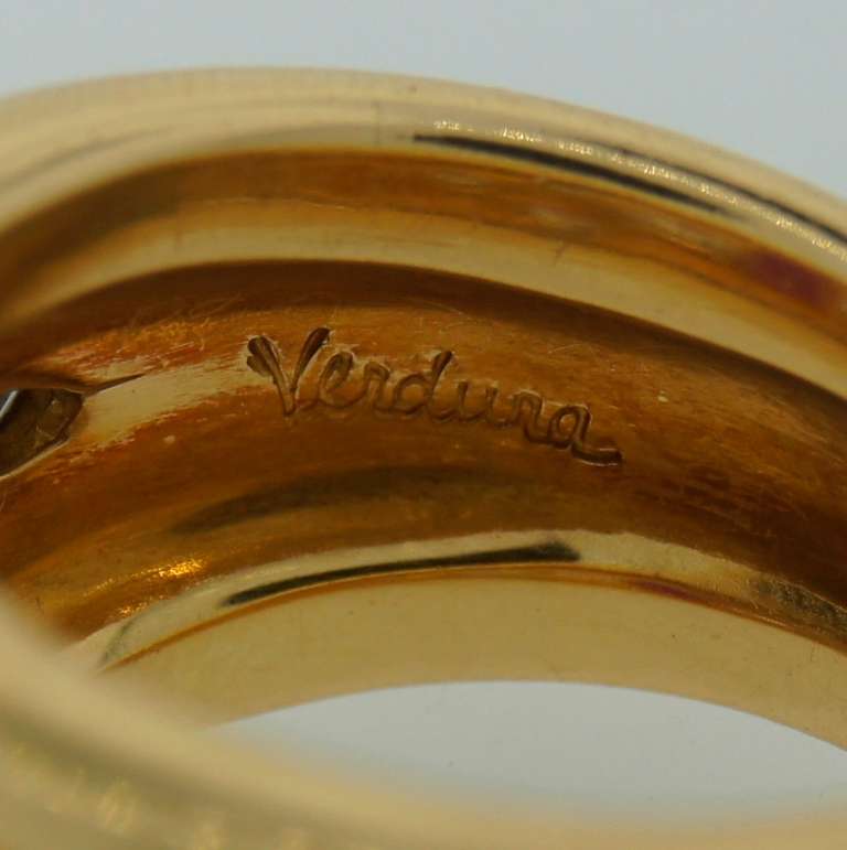 1970s VERDURA Ruby Diamond & Yellow Gold Band Ring 5