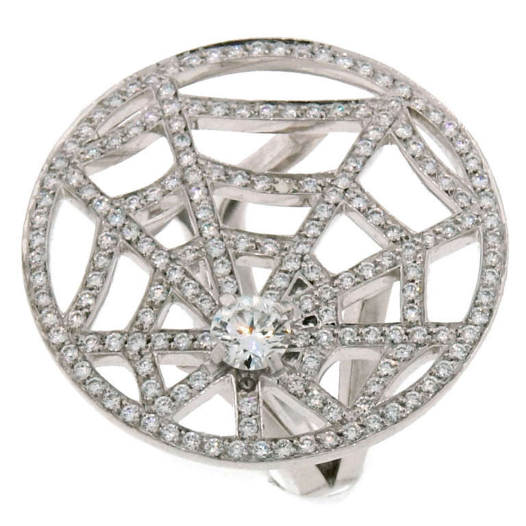 CHAUMET Diamond & White Gold Spider Net Ring