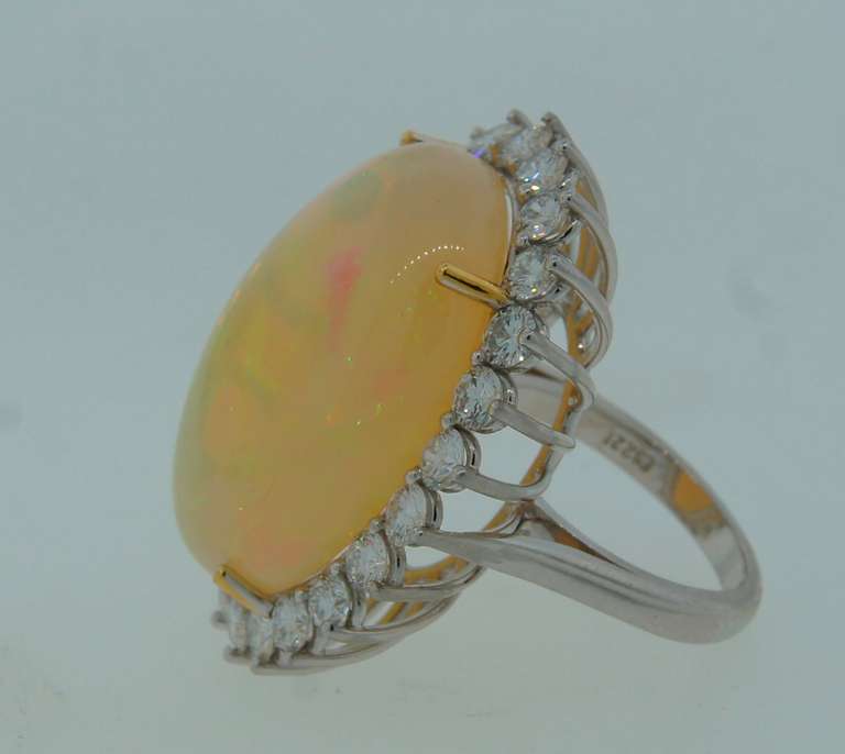 DAVID WEBB Opal Diamond Platinum & Gold Ring 2