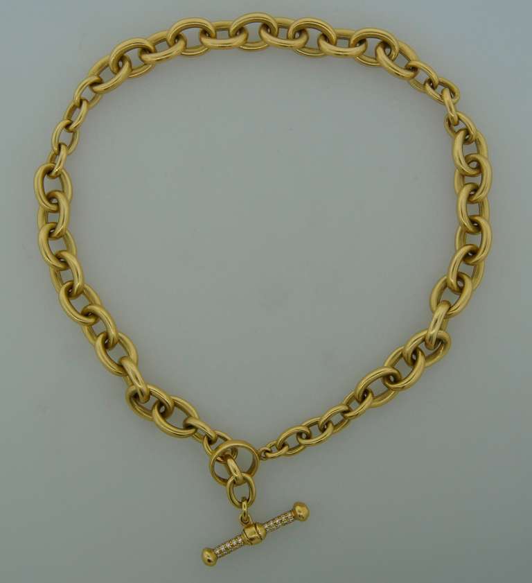 KIESELSTEIN-CORD Diamond & Yellow Gold Chain Necklace In Excellent Condition In Beverly Hills, CA