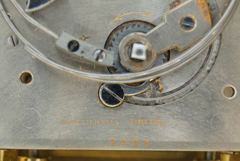 Black, Starr & Frost Yellow Gold Minute Repeater Desk Timepiece circa 1930s 5