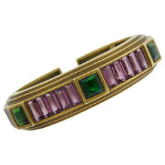 1989 Kieselstein-Cord Tourmaline & Yellow Gold Bangle Bracelet