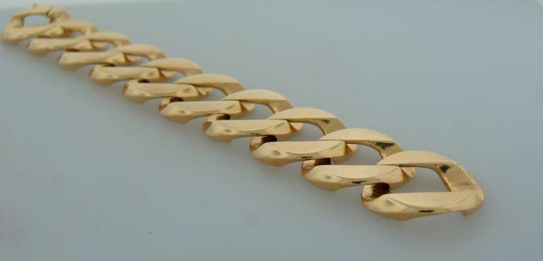 Women's or Men's Verdura Curb Link Yellow Gold Bracelet
