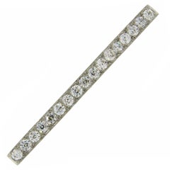 Tiffany & Co. Art Deco Diamond Platinum Tie Bar Pin Brooch