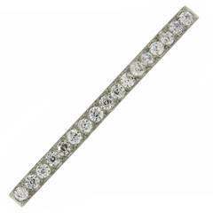 Tiffany & Co. Art Deco Diamond Platinum Tie Bar Pin Brooch 9