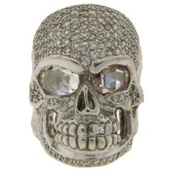 Loree Rodkin Diamond White Gold Skull Ring