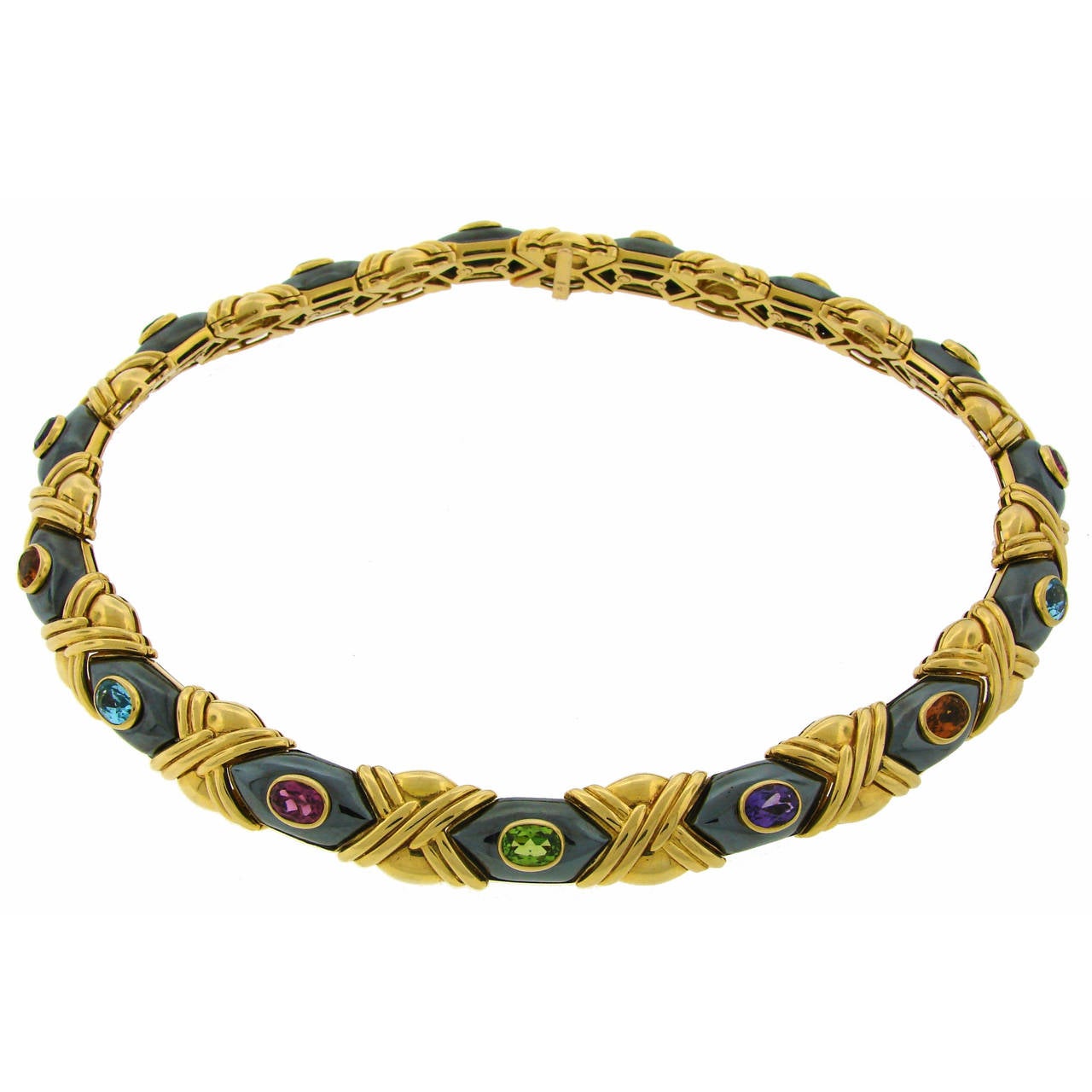 Vacheron Constantin Hematite Gem Set Gold Necklace