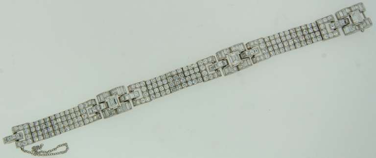 Women's c.1960s OSCAR HEYMAN Diamond Platinum Bracelet For Sale